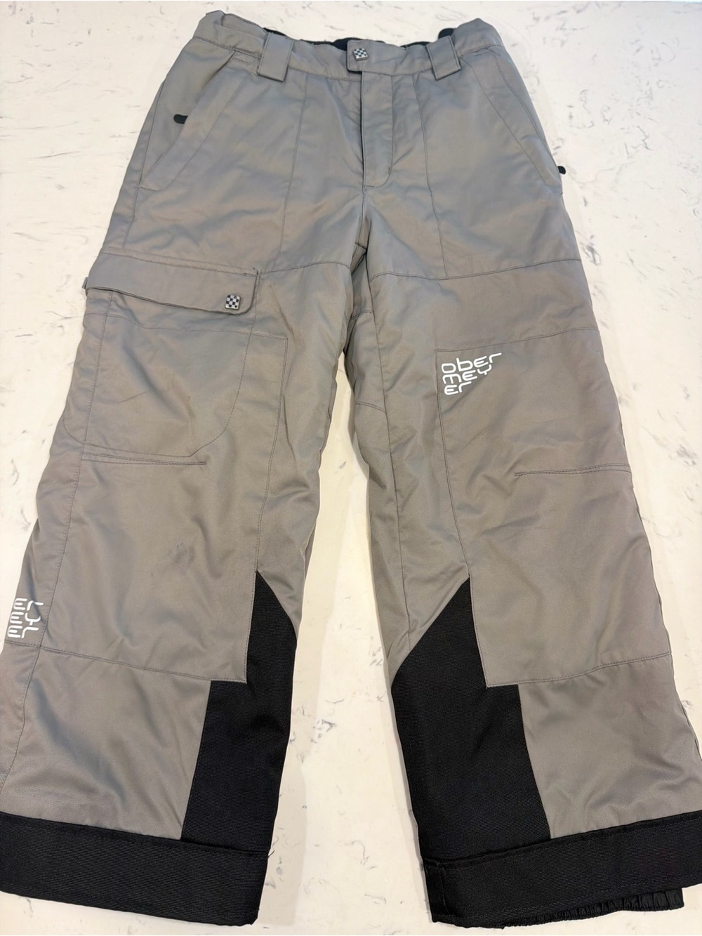 Obermeyer Ski Snow Boy's Girl's 8 JUNIOR BLACK & GRAY insulated board pants